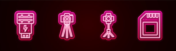 设置线摄影相机闪光灯软盒灯和图片下载