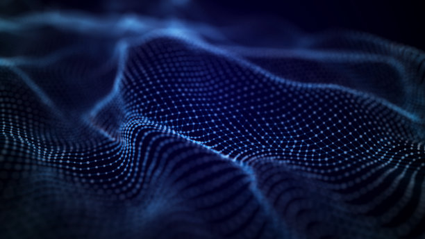 未来背景的点和线与动态波。大数据。抽象背景三维渲染。4 k。图片下载