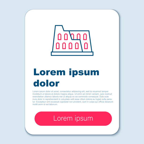 意大利罗马线竞技场的标志孤立在灰色上图片下载