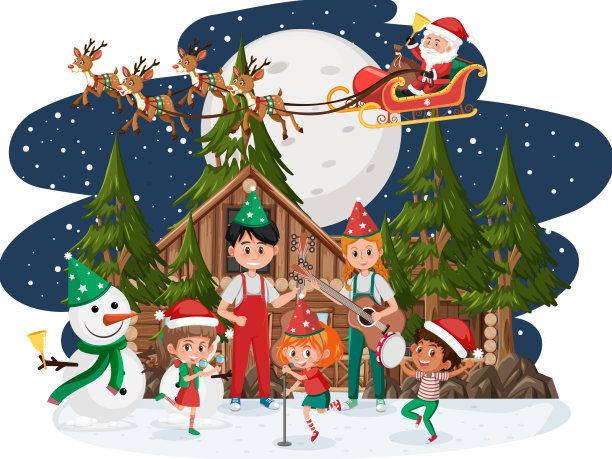 一群音乐家在圣诞节演奏图片下载