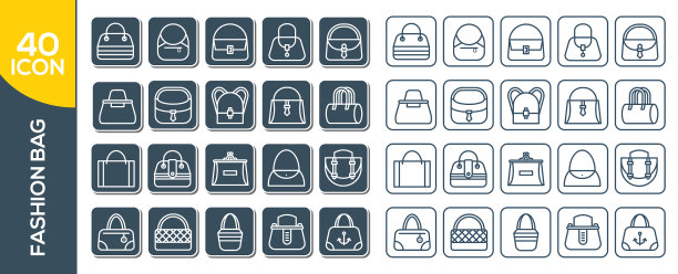 购物袋相关线图标集纸市场图片下载