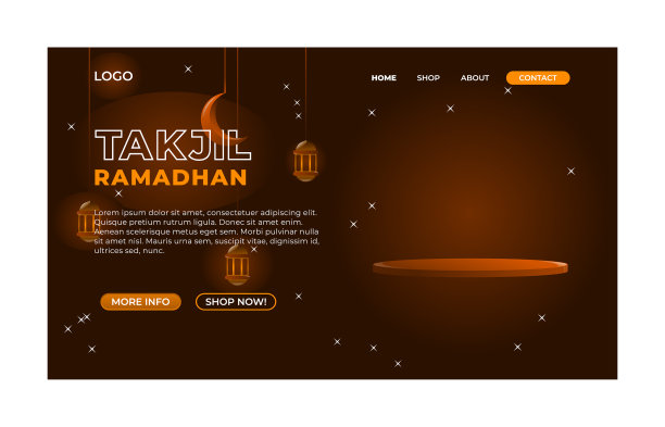 斋月主题简单的网站模板设计图片下载