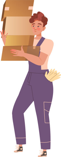 快递员或穿工作服的搬运工图片下载