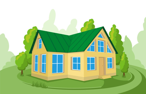 夏季景观3d小屋图标包围图片下载