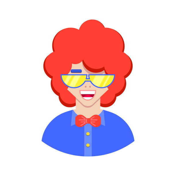 男性脸在平风格图片下载