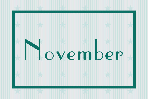 十一月在白色背景与星星的框架图片下载