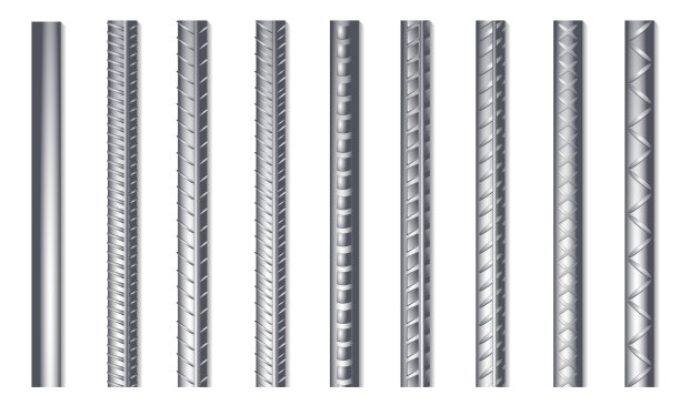 逼真的钢筋设置棒图片下载