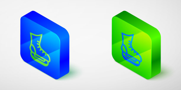 等距线滑冰图标孤立的灰色图片下载