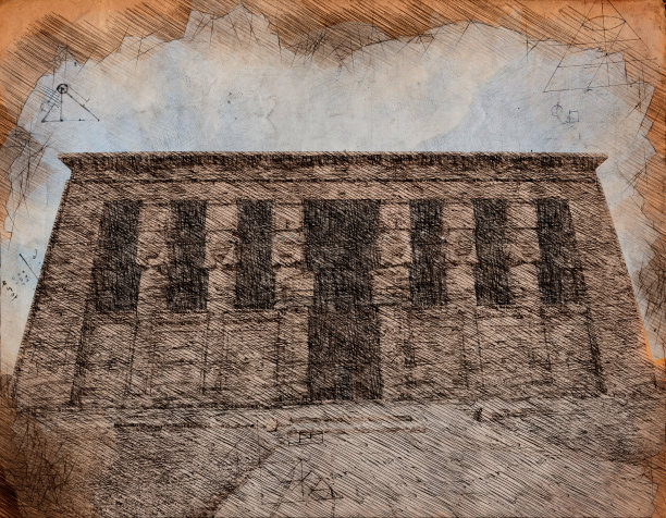 卢克索附近丹德拉的哈索尔神庙，埃及图片下载