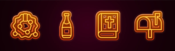 定线圣诞花环香槟瓶神圣图片下载