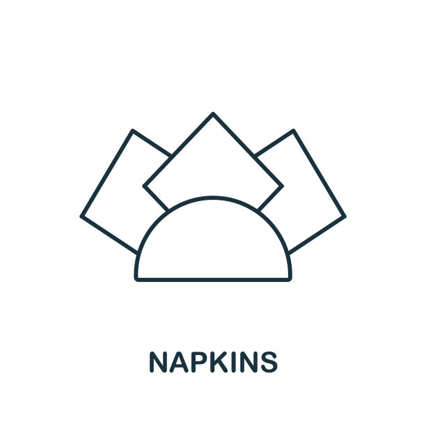 餐巾纸图标线元素来自餐厅图片下载