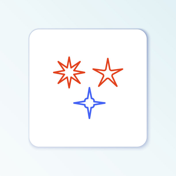 线落星图标孤立在白色图片下载