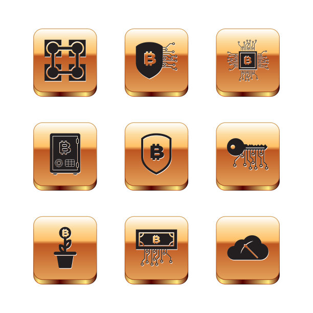 设置区块链技术的比特币花盆图片下载