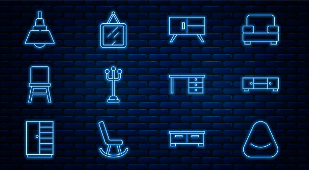 设置线pouf衣柜抽屉大衣站立椅图片下载