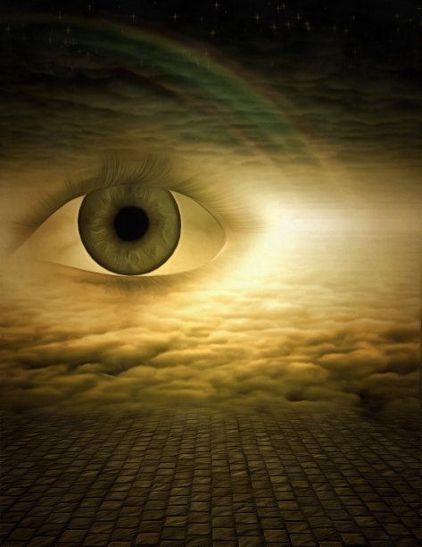 眼睛在抽象的幻想景观图片下载