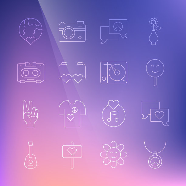 镶有和平符号语音泡泡的线项链图片下载