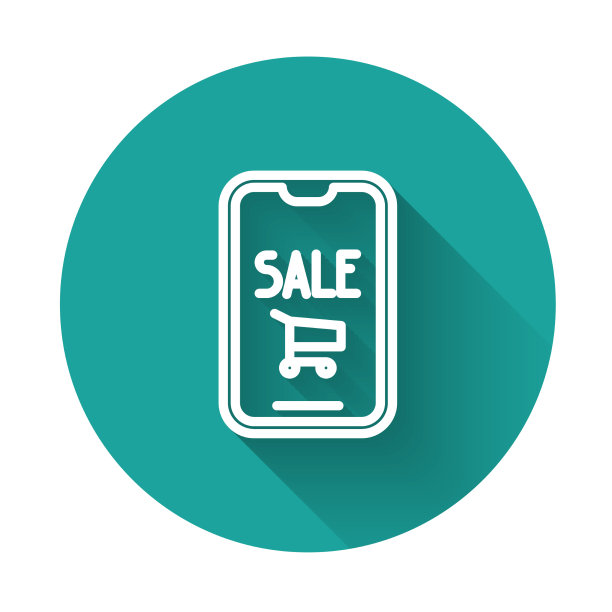 白线手机和购物车图标图片下载