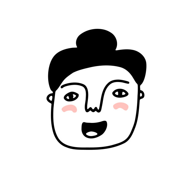 涂鸦女人的脸手绘人类与发髻图片下载