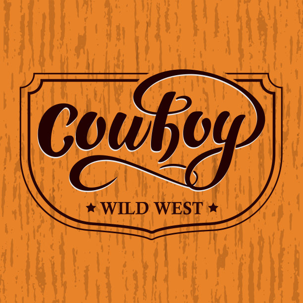 牛仔。矢量字体。图片下载