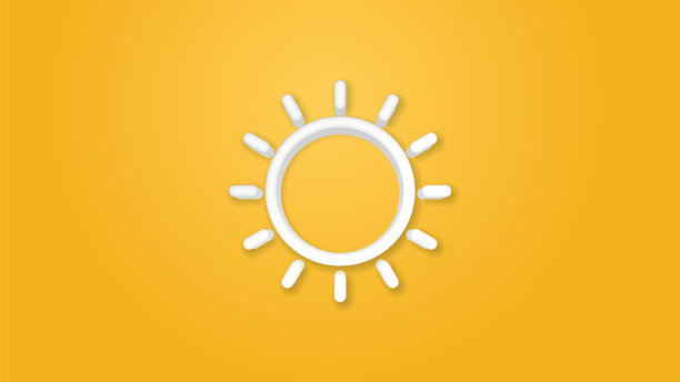 太阳黄现实图标3d线图片下载
