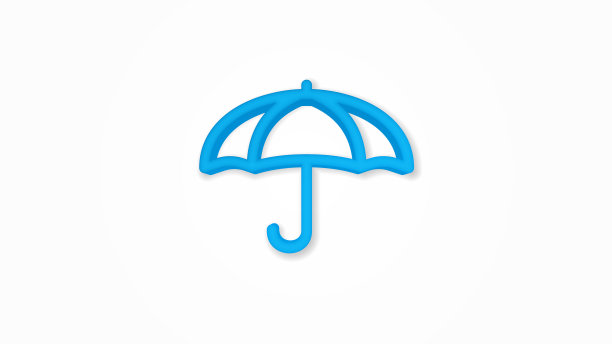 雨伞保护现实图标3D线条图片下载