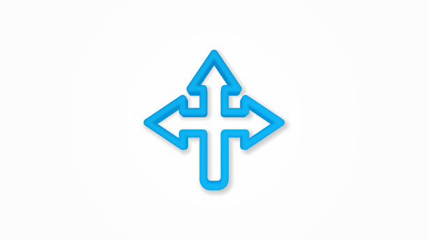 箭头交叉三种方式的现实图标三维线图片下载