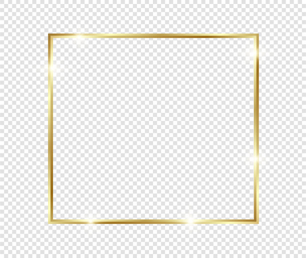 金光闪闪发光的框架与阴影隔离上图片下载