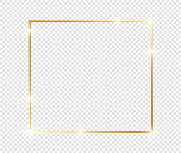 金光闪闪发光的框架与阴影隔离上图片下载