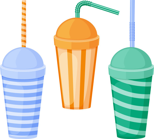 一个纸杯是一套有吸管的纸杯图片下载