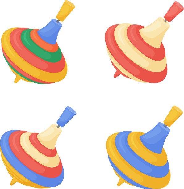 一个旋风式玩具设置了一个五彩缤纷的形象图片下载