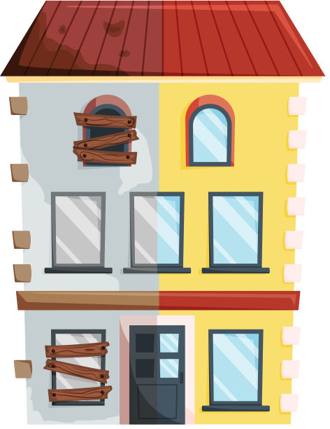 家庭改造旧房子前后维修图片下载