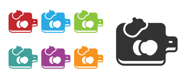 黑色菜板与蔬菜图标隔离图片下载