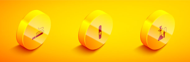 设置等距香烟和水烟图标图片下载