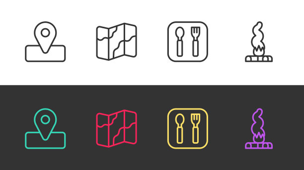 设置露营和徒步旅行的线路位置图片下载