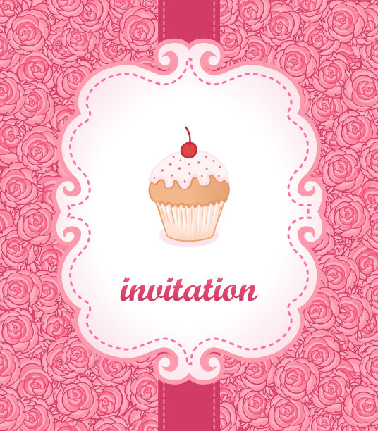 茶话会邀请复古风格的框架图片下载