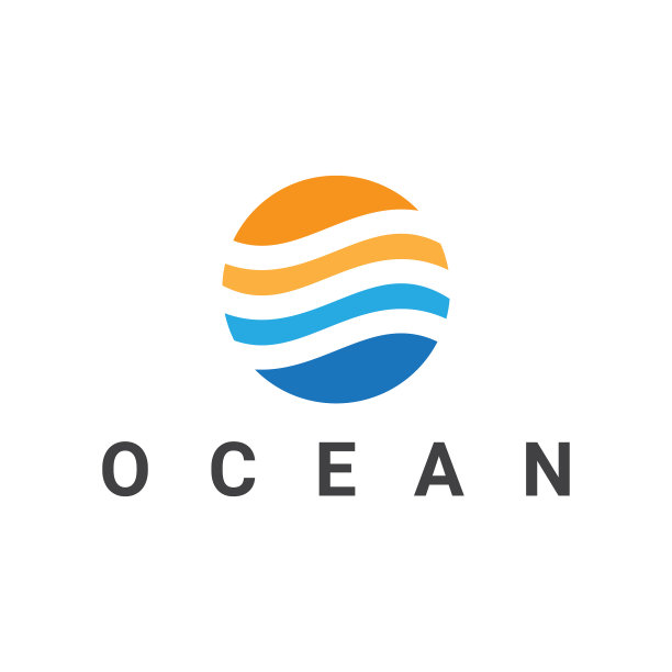 抽象的海浪和太阳标志设计图片下载