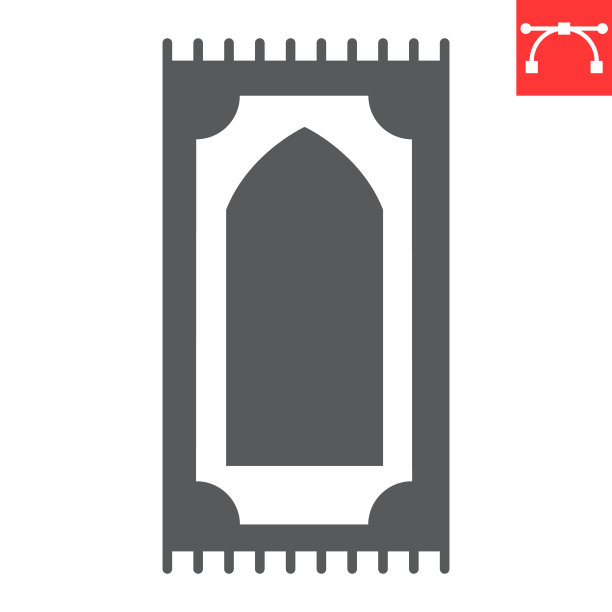 祈祷地毯字形图标图片下载