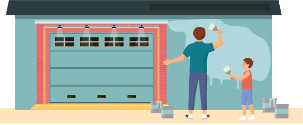 人们粉刷和装饰车库的地方图片下载