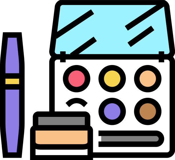 化妆品设置颜色图标图片下载