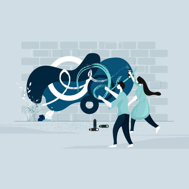 街头涂鸦艺术家在工作，鼓舞人心的涂鸦艺术概念图片下载