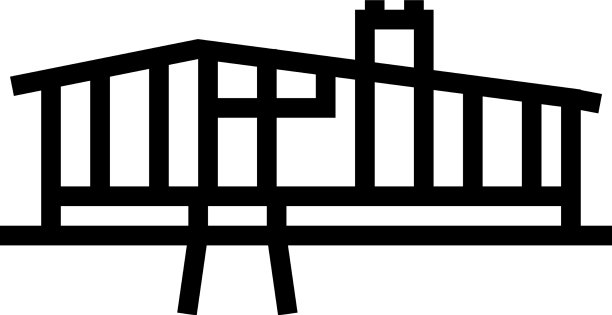 中世纪现代家居线的标志图片下载