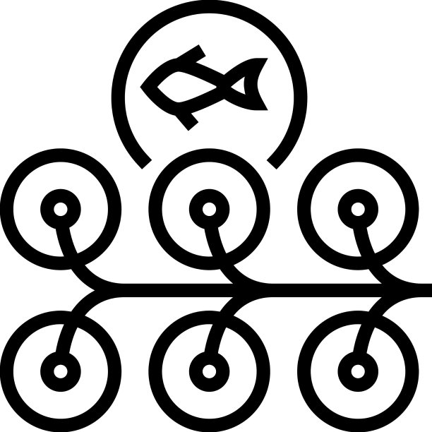养殖鲑鱼线图标图片下载