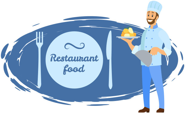 服务餐厅的食物概念厨师站图片下载