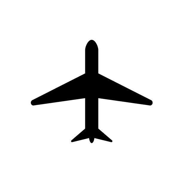 飞机图标在黑色白色背景平坦图片下载