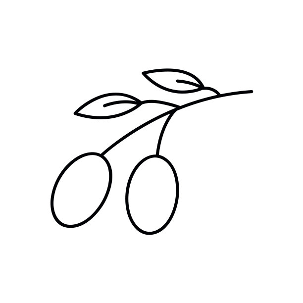 橄榄线图标轮廓符号线性象形图片下载