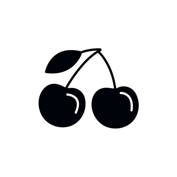 樱桃图标平面设计风格的樱桃图标图片下载