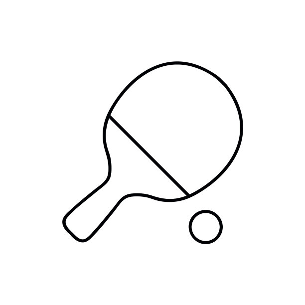 乒乓球线和字形图标游戏和运动图片下载