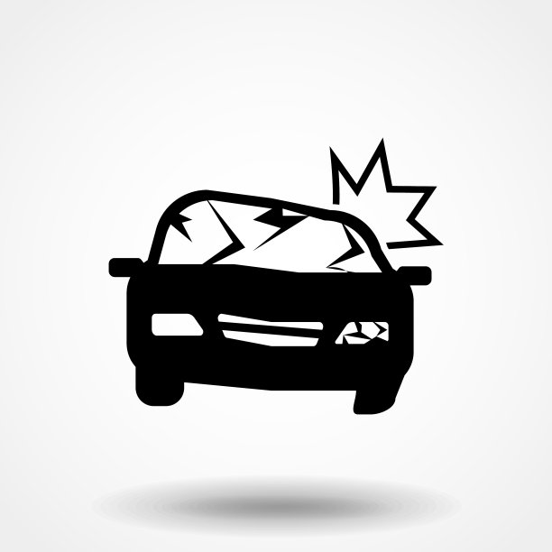 汽车碾压图标孤立的标志符号图片下载