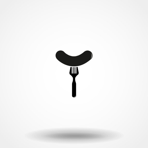 香肠叉和蒸汽简单图标形象图片下载