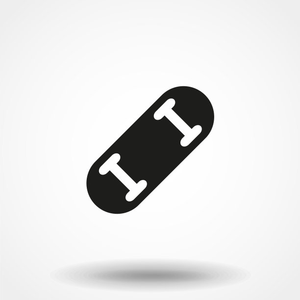 滑板图标滑板符号平图片下载